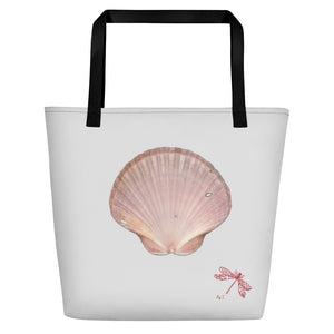 Scallop Shell Magenta | Tote Bag | Large | Silver