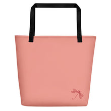 Load image into Gallery viewer, Pansy Viola Flower Lavender | Tote Bag | Large | Flamingo Pink
