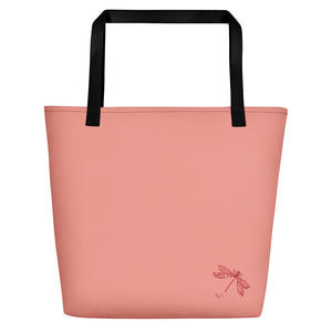 Tote Bag | Pansy Viola Flower Lavender | Large | Flamingo Pink