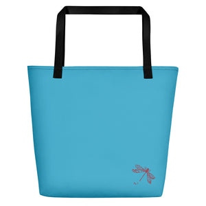 Shasta Daisy Flower White | Tote Bag | Large | Pool Blue