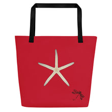 Load image into Gallery viewer, Tote Bag | Finger Starfish Shell | Large | Red
