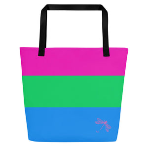 Tote Bag | Polysexual Pride Flag | Large | Pink Green Blue