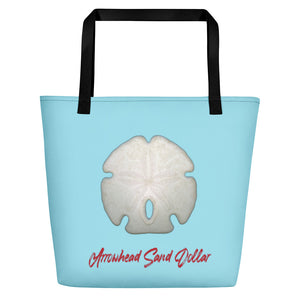 Tote Bag | Arrowhead Sand Dollar Shell | Large | Sky Blue