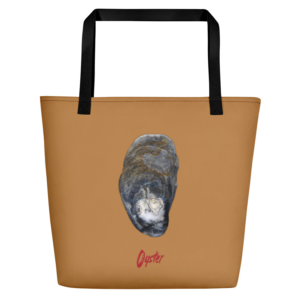 Oyster Shell Blue | Tote Bag | Large | Camel Brown