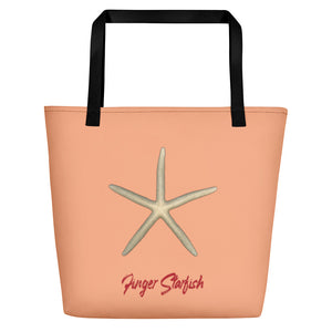 Tote Bag | Finger Starfish Shell | Large | Peach