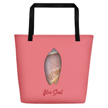 Load image into Gallery viewer, Tote Bag | Olive Snail Shell Brown | Large | Salmon
