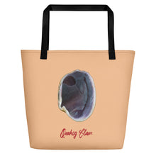 Load image into Gallery viewer, Tote Bag | Quahog Clam Shell Purple | Large | Desert Tan
