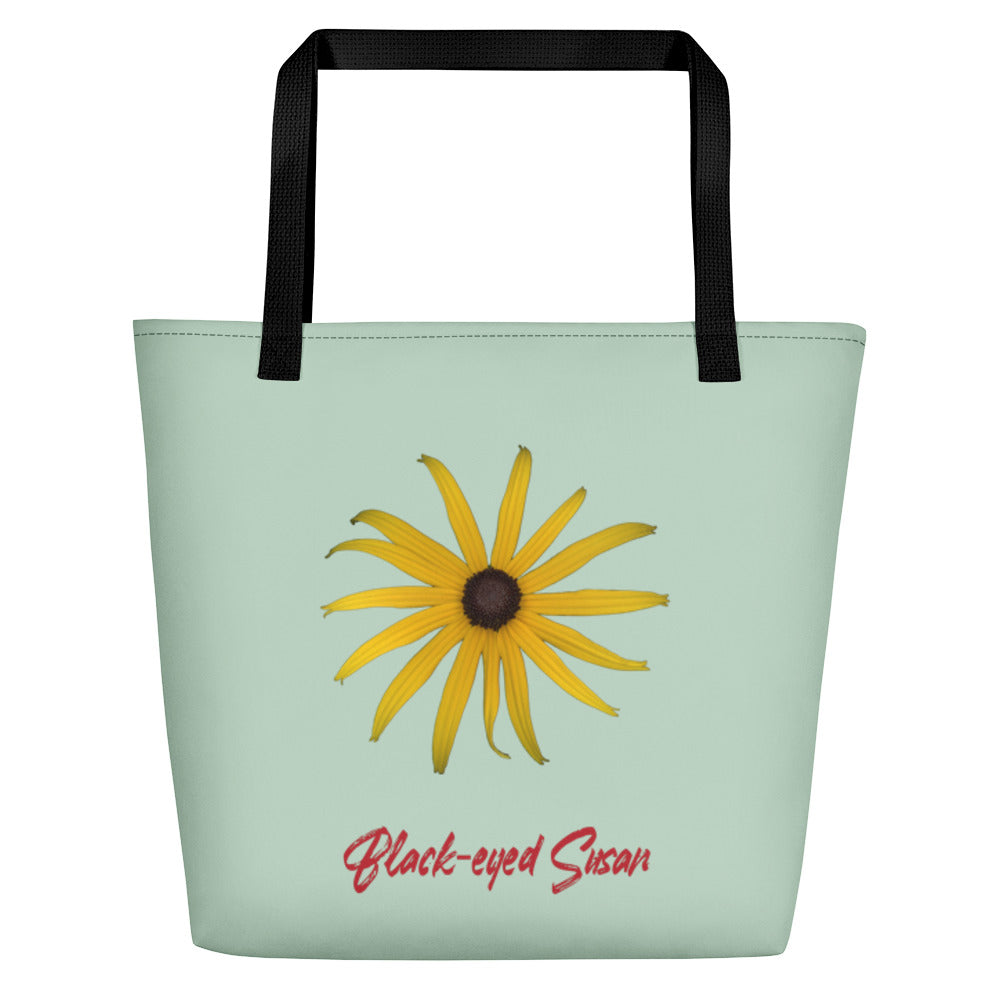 Black-eyed Susan Rudbeckia Flower Yellow | Tote Bag | Large | Sage