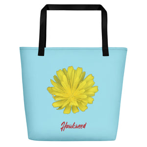 Hawkweed Flower Yellow | Tote Bag | Large | Sky Blue