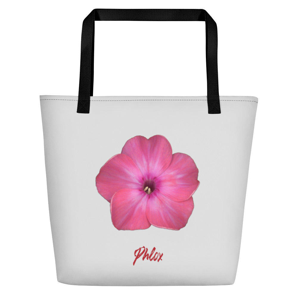 Tote Bag | Phlox Flower Detail Pink | Large | Silver