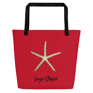 Finger Starfish Shell | Tote Bag | Large | Red