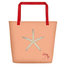Load image into Gallery viewer, Finger Starfish Shell | Tote Bag | Large | Peach
