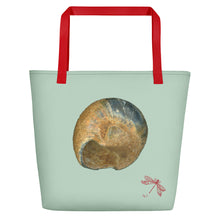Load image into Gallery viewer, Moon Snail Shell Black &amp; Rust | Tote Bag | Large | Sage
