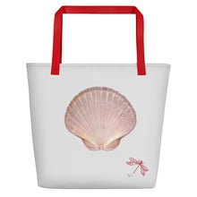 Load image into Gallery viewer, Tote Bag | Scallop Shell Magenta | Large | Silver
