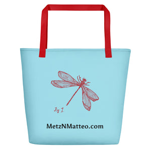 Tote Bag | Metz & Matteo Dragonfly Logo  | Large | Sky Blue