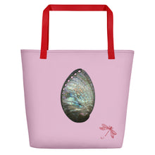 Load image into Gallery viewer, Tote Bag | Abalone Shell Exterior | Large | Orchid Pink
