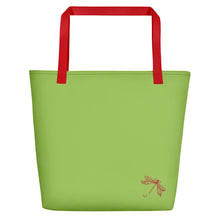 Load image into Gallery viewer, Gazania Flower Orange | Tote Bag | Large | Pistachio Green
