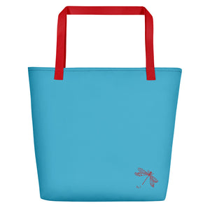 Tote Bag | Shasta Daisy Flower White | Large | Pool Blue