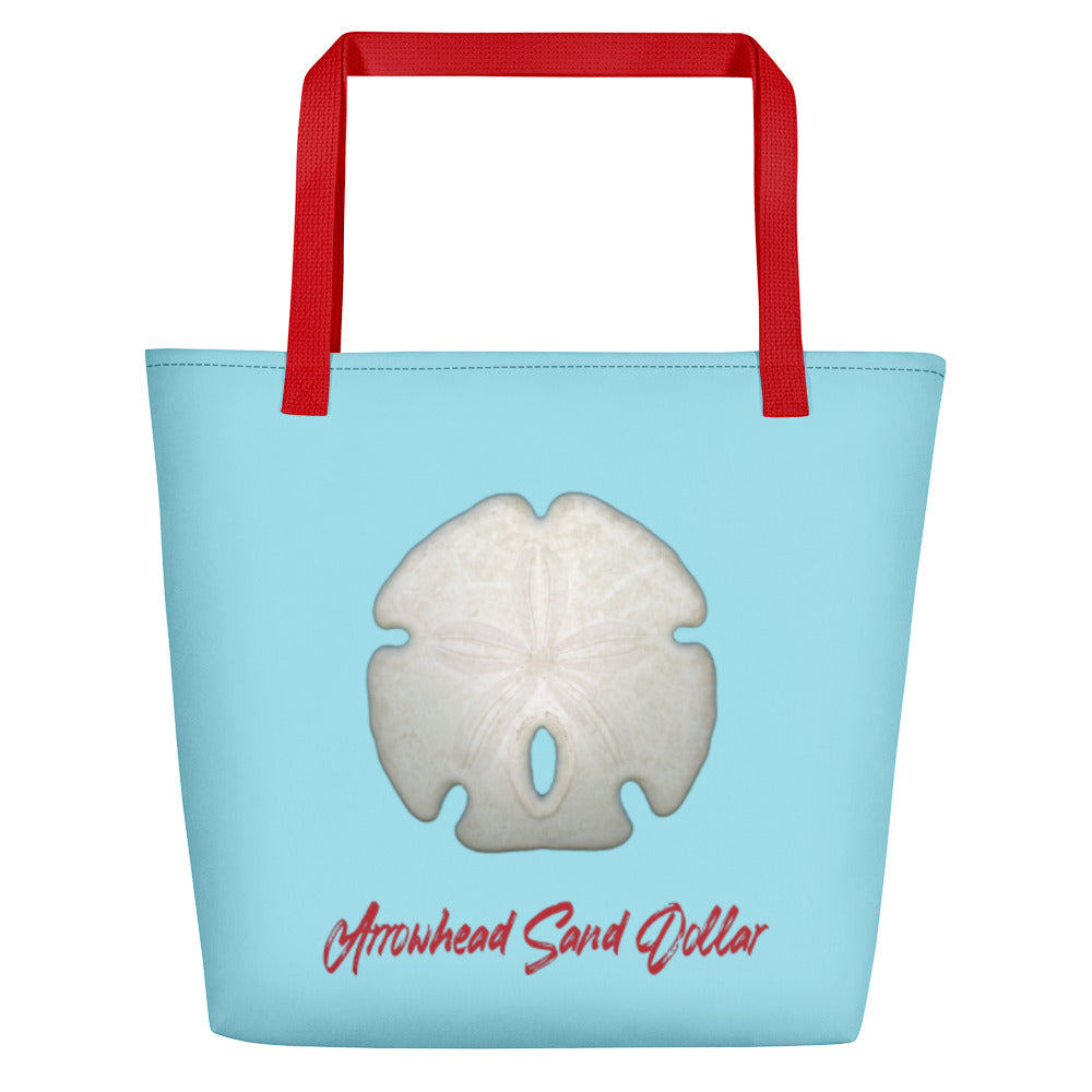 Tote Bag | Arrowhead Sand Dollar Shell | Large | Sky Blue