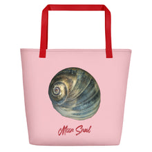 Load image into Gallery viewer, Moon Snail Shell Blue | Tote Bag | Large | Pink
