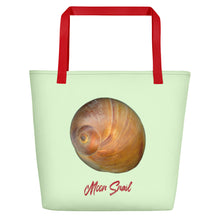 Load image into Gallery viewer, Moon Snail Shell Shark&#39;s Eye | Tote Bag | Large | Sea Glass
