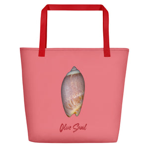 Olive Snail Shell Brown | Tote Bag | Large | Salmon