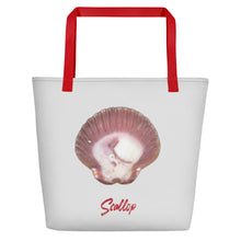 Load image into Gallery viewer, Scallop Shell Magenta | Tote Bag | Large | Silver

