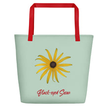 Load image into Gallery viewer, Tote Bag | Black-eyed Susan Rudbeckia Flower Yellow | Large | Sage

