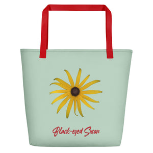 Tote Bag | Black-eyed Susan Rudbeckia Flower Yellow | Large | Sage