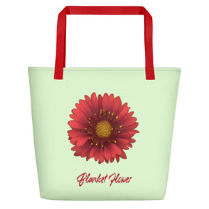 Tote Bag | Blanket Flower Gaillardia Red | Large | Sea Glass