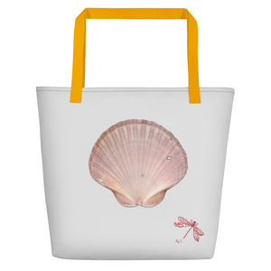 Scallop Shell Magenta | Tote Bag | Large | Silver