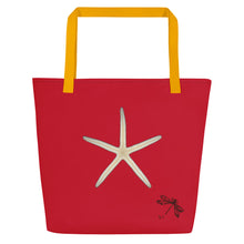 Load image into Gallery viewer, Finger Starfish Shell | Tote Bag | Large | Red
