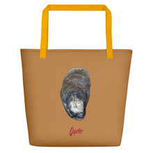 Load image into Gallery viewer, Tote Bag | Oyster Shell Blue | Large | Camel Brown
