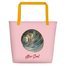 Load image into Gallery viewer, Tote Bag | Moon Snail Shell Blue | Large | Pink

