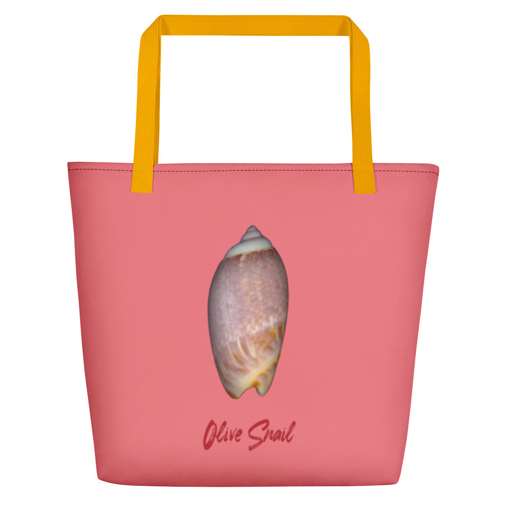 Tote Bag | Olive Snail Shell Brown | Large | Salmon