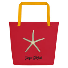 Load image into Gallery viewer, Tote Bag | Finger Starfish Shell | Large | Red
