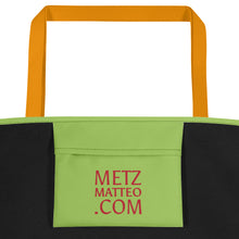 Load image into Gallery viewer, Tote Bag | Gazania Flower Orange | Large | Pistachio Green
