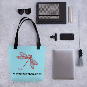 Tote Bag | Metz & Matteo Dragonfly Logo  | Small | Sky Blue