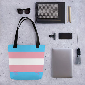 Transgender Pride Flag | Tote Bag | Small | Blue Pink White