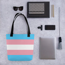 Load image into Gallery viewer, Transgender Pride Flag | Tote Bag | Small | Blue Pink White
