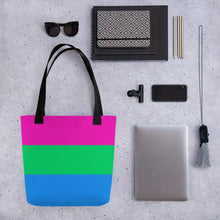 Load image into Gallery viewer, Tote Bag | Polysexual Pride Flag | Small | Pink Green Blue
