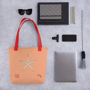 Tote Bag | Finger Starfish Shell | Small | Peach
