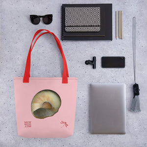 Tote Bag | Moon Snail Shell Blue | Small | Pink