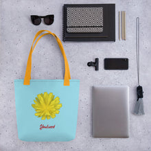 Load image into Gallery viewer, Hawkweed Flower Yellow | Tote Bag | Small | Sky Blue
