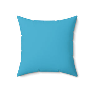 Shasta Daisy Flower White | Square Throw Pillow | Pool Blue