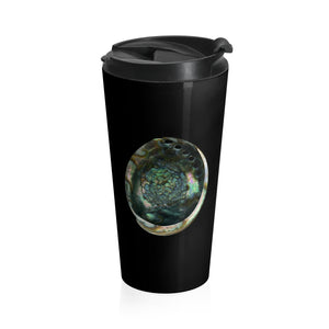 Abalone Shell | Stainless Steel Travel Mug | 15oz | Black