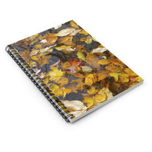Load image into Gallery viewer, Floating Autumn Fall Leaves | Spiral Notebook | Ruled Line | Red Yellow
