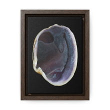 Load image into Gallery viewer, Quahog Clam Shell Purple Right Interior | Framed Canvas | Black Background

