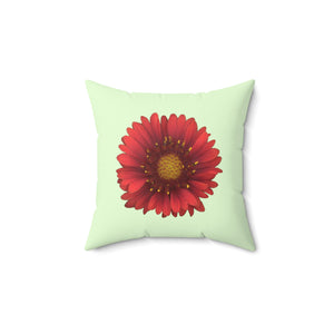 Throw Pillow | Blanket Flower Gaillardia Red | Sea Glass | 14x14 Bloomcore Cottagecore Gardencore Fairycore