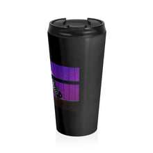 Load image into Gallery viewer, Everything you go through every stripe you bear... | Inspirational Motivational Quote Stainless Steel Travel Mug | 15oz | Black | Zebra Purple
